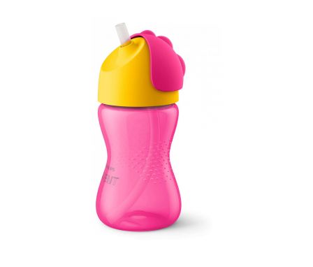 AVENT Hrnček Bendy s ohybnou slamkou 300 ml, ružový