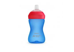 AVENT Hrnček Grippy s mäkkým náustkom 300 ml, modrý