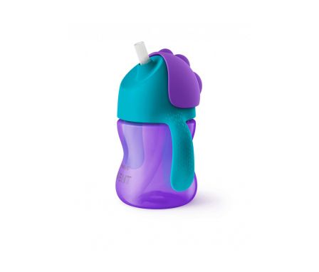 AVENT Hrnček Bendy s ohybnou slamkou 200 ml, fialový