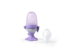 BABYONO Silikónový cumlík na kŕmenie Flower violet 6m+