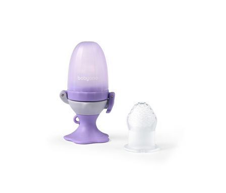 BABYONO Silikónový cumlík na kŕmenie Flower violet 6m+
