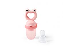 BABYONO Silikónový cumlík na kŕmenie Frog pink 6m+