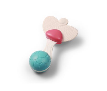 BABYONO Hrkálka s hryzadlom Heart, 3m+