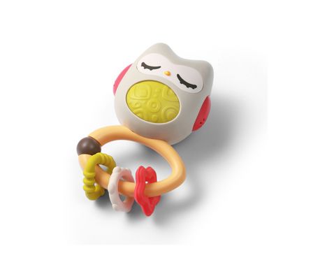 BABYONO Hrkálka s hryzadlom Owl, 3m+