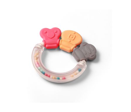 BABYONO Hrkálka s hryzadlom Shapes, 3m+