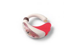 BABYONO Hrkálka s hryzadlom Swan, 3m+