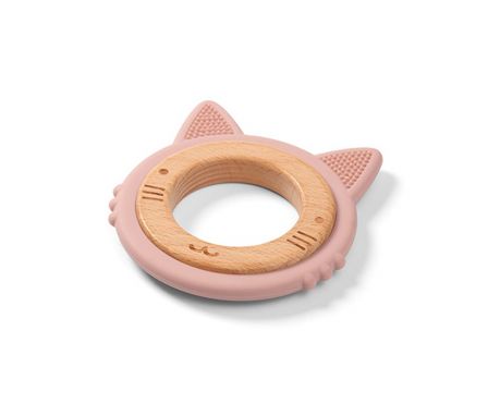 BABYONO Hryzadlo dreveno-silikónové Kitten