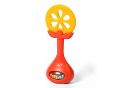 BABYONO Edukačné hryzadlo s hrkálkou Juicy Orange