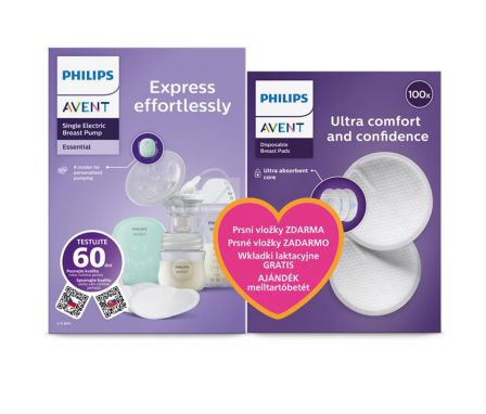 AVENT Odsávačka materského mlieka elektrická sada Essential SCF323/20 + Darček