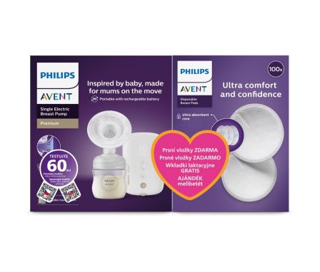 AVENT Odsávačka materského mlieka elektronická nabíjacia SCF396/31 + Darček