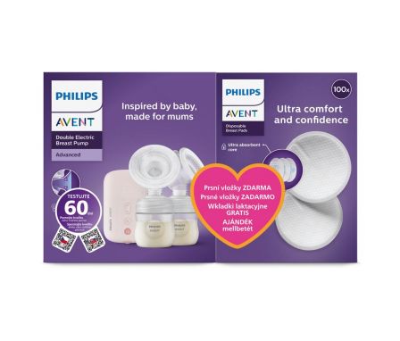 AVENT Odsávačka materského mlieka elektrická DUO SCF397/31 + Darček