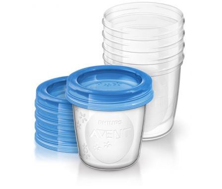 AVENT VIA Zásobníky na materské mlieko 5x180 ml + vrchnáky