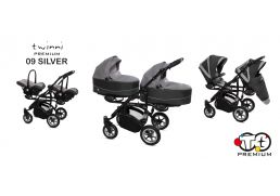 BABY ACTIVE Twinni Premium 09 silver/black 2021 s autosedačkou