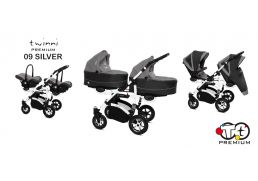 BABY ACTIVE Twinni Premium 09 silver/white 2021 s autosedačkou