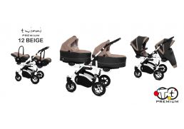 BABY ACTIVE Twinni Premium 12 beige/white 2021 s autosedačkou