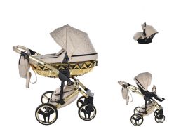 JUNAMA Heart + Cosmo i-Size 07 beige/gold 2025 3v1 + Babyschild