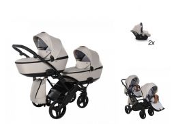 JUNAMA Space Duo Slim + 2x Cosmo i-Size 02 beige 2022 2x autosedačka Babyschild