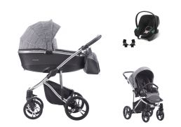BEBETTO Bresso Premium Silver + Cybex Aton B2 i-Size 02 2023