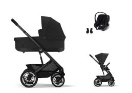 CYBEX Talos S Lux + Cot S Lux Travel Set Aton B2 i-Size + fusak Snøgga 2 ZADARMO moon black 2025