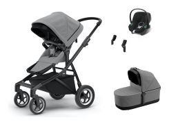 THULE Sleek Set + Cybex Aton B2 i-Size grey melange on black 2023