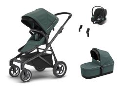 THULE Sleek Set + Cybex Aton B2 i-Size mallard green on black 2023