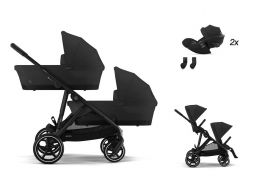 CYBEX Gazelle S + Gazelle S Cot S Twin Travel Set Cloud G Plus i-Size + fusak Snøgga 2 ZADARMO moon black 2025