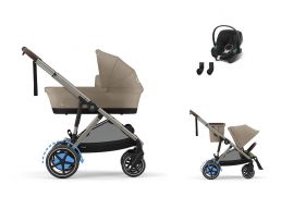 CYBEX e-Gazelle S Lux + Gazelle S Cot S Travel Set Aton B2 i-Size almond beige 2025