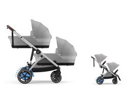 CYBEX e-Gazelle S Lux + Gazelle S Cot S Twin Set stone grey 2025