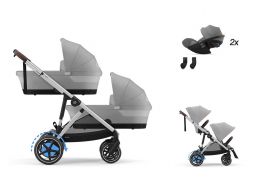 CYBEX e-Gazelle S Lux + Gazelle S Cot S Twin Travel Set Cloud G Plus i-Size stone grey 2025