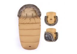 PETITE&MARS Fusak 4v1 Comfy + rukávnik Furry elegant caramel/beige 2025