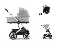 CYBEX Talos S Lux + Cot S Lux Travel Set Aton B2 i-Size + fusak Snøgga 2 ZADARMO stone grey 2025
