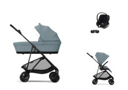 CYBEX Melio Carbon + Cot Travel Set B2 i-Size + fusak Snøgga 2 ZADARMO stormy blue 2025