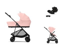 CYBEX Melio Carbon + Cot Travel Set Cloud G Plus i-Size + fusak Snøgga 2 ZADARMO candy pink 2025