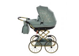 JUNAMA Kočík pre bábiky Heart 03 green/gold