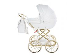 JUNAMA Kočík pre bábiky Dolce 07 white/gold